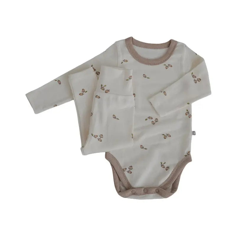 Snuggle Day" Cotton Two-Piece Outfit (Pants & Top) - LITTLEGIANT Baby Cloth