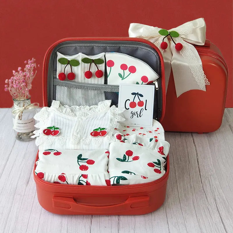 LITTLEGIANT Newborn 5-piece Cherry Print Gift Set LITTLEGIANT