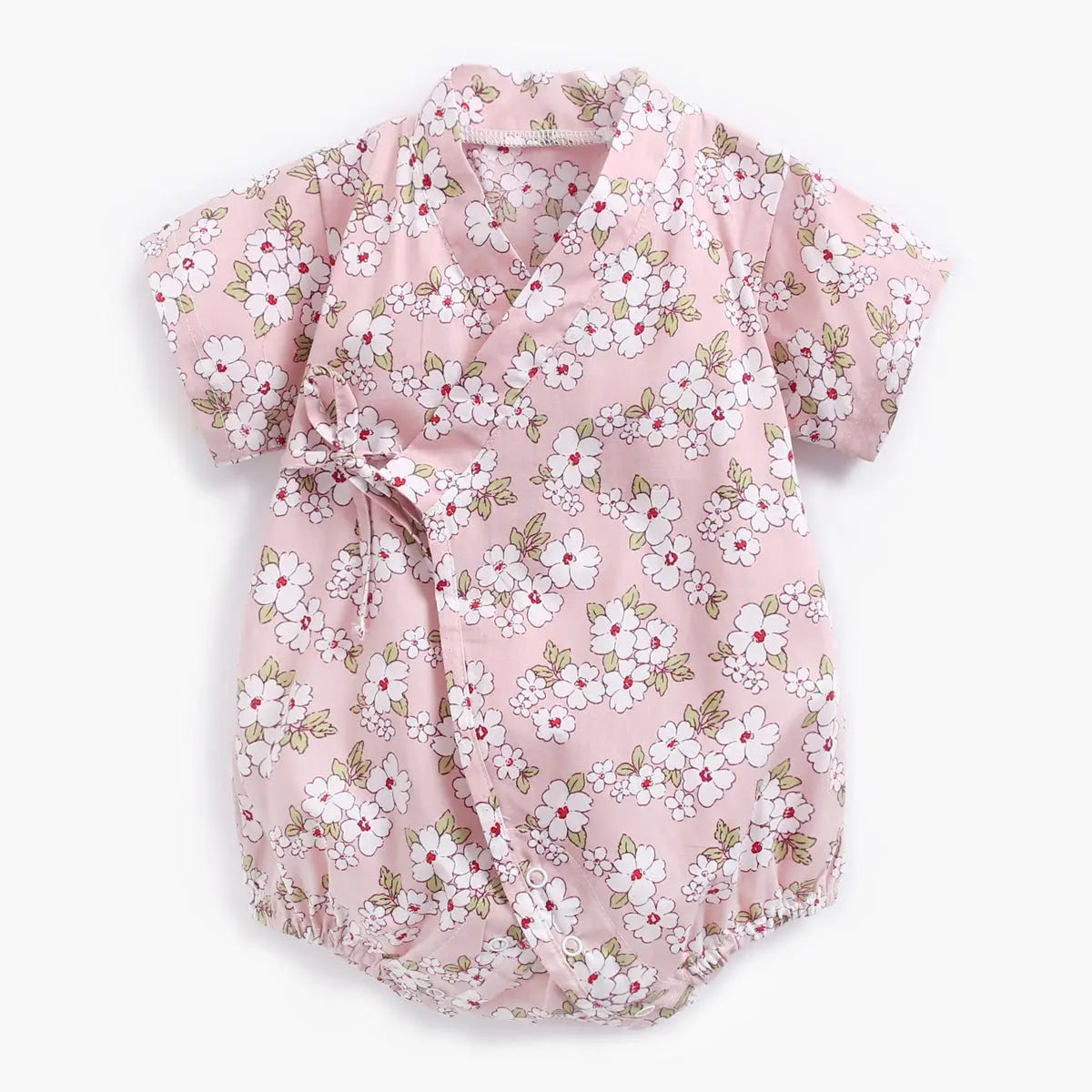 LITTLEGIANT Summer Cotton Baby Romper –  Yukata Floral Onesie with Lace Straps - LITTLEGIANT Baby Cloth