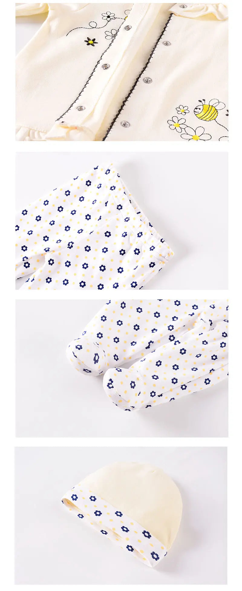 LITTLEGIANT "Little Darling" 100% Cotton 3-Piece Pajama Set LITTLEGIANT