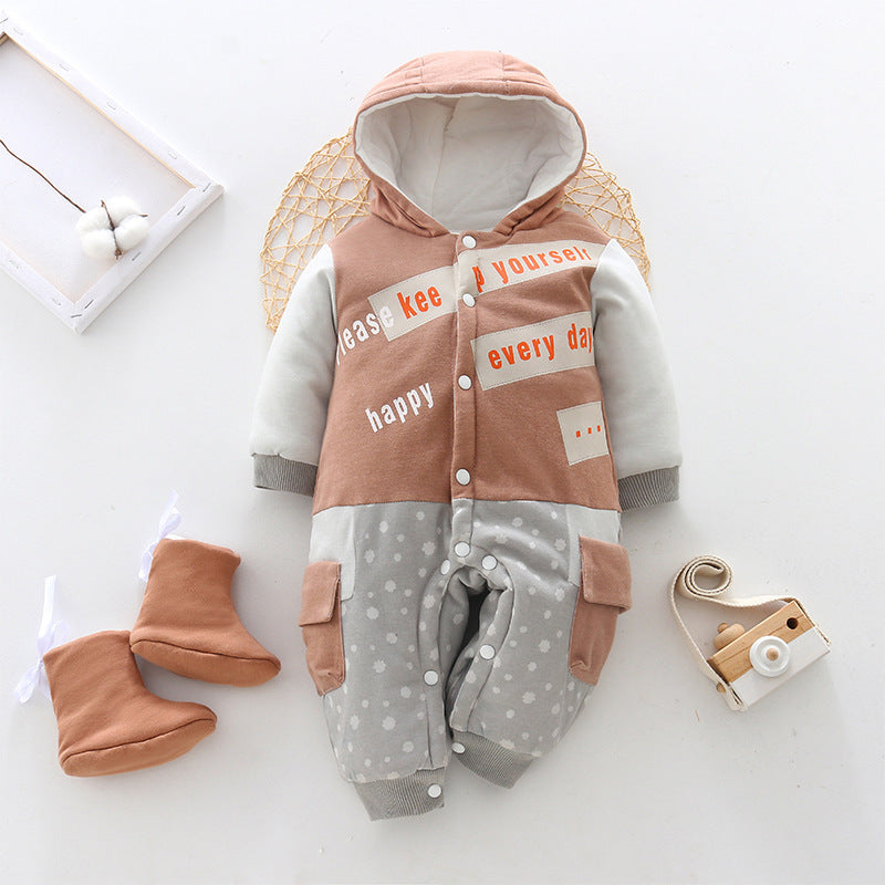 LITTLEGIANT Cozy Cocoon Winter Baby Onesie - Thick Cotton Long Sleeve - LITTLEGIANT Baby Cloth