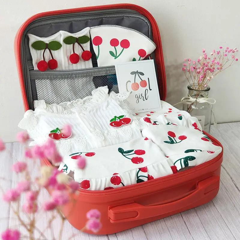 LITTLEGIANT Newborn 5-piece Cherry Print Gift Set LITTLEGIANT