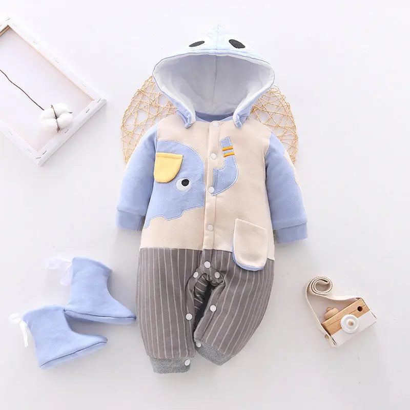 LITTLEGIANT Cozy Cocoon Winter Baby Onesie - Thick Cotton Long Sleeve - LITTLEGIANT Baby Cloth