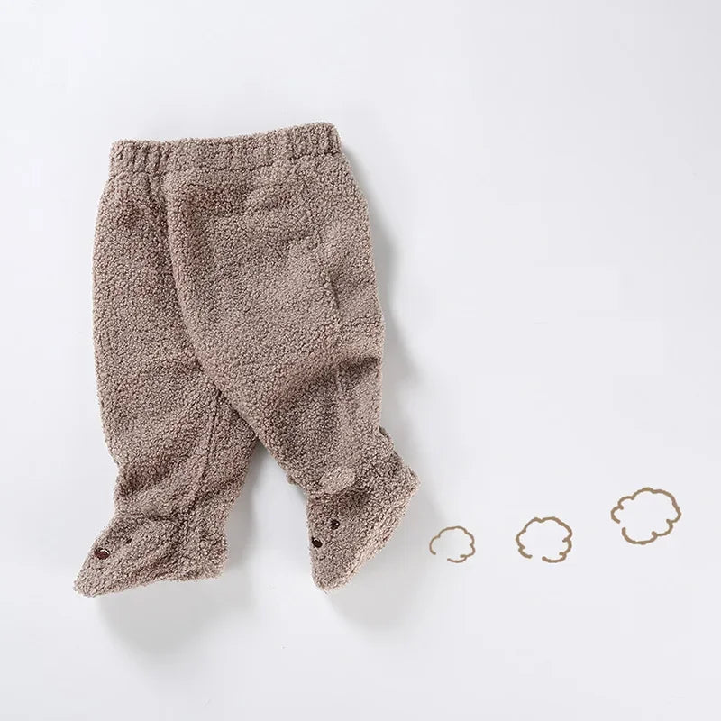 Warm Bear Print Footies for Infants - LITTLEGIANT Baby Cloth