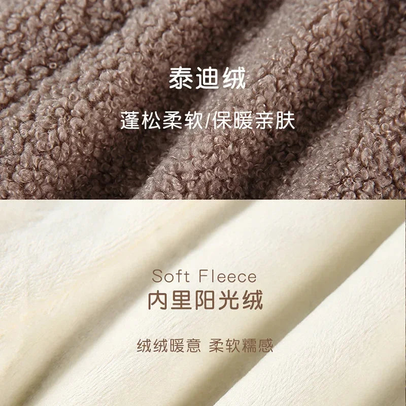 Warm Bear Print Footies for Infants - LITTLEGIANT Baby Cloth