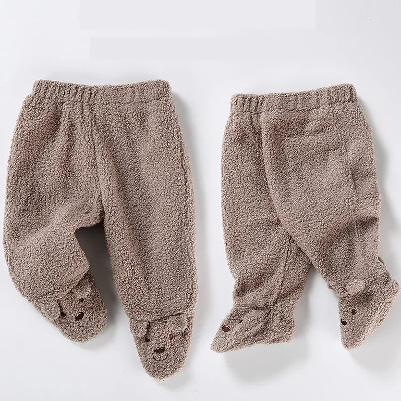 Warm Bear Print Footies for Infants - LITTLEGIANT Baby Cloth