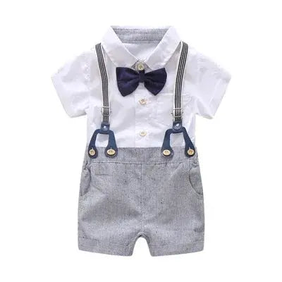 Baby Boy's Bow Tie & Overall Formal Set - LITTLEGIANT Baby Cloth