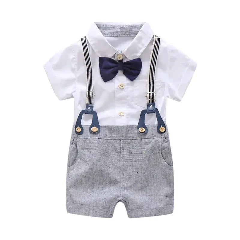 Baby Boy's Bow Tie & Overall Formal Set - LITTLEGIANT Baby Cloth
