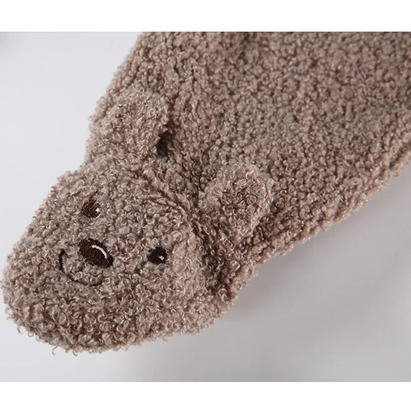 Warm Bear Print Footies for Infants - LITTLEGIANT Baby Cloth