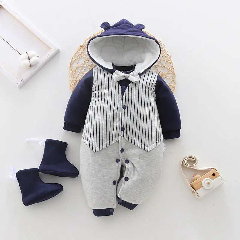 LITTLEGIANT Cozy Cocoon Winter Baby Onesie - Thick Cotton Long Sleeve - LITTLEGIANT Baby Cloth