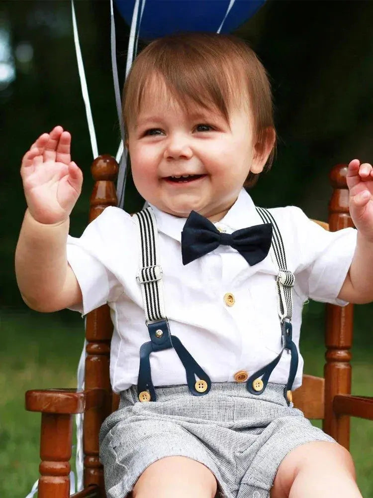 Baby Boy's Bow Tie & Overall Formal Set - LITTLEGIANT Baby Cloth