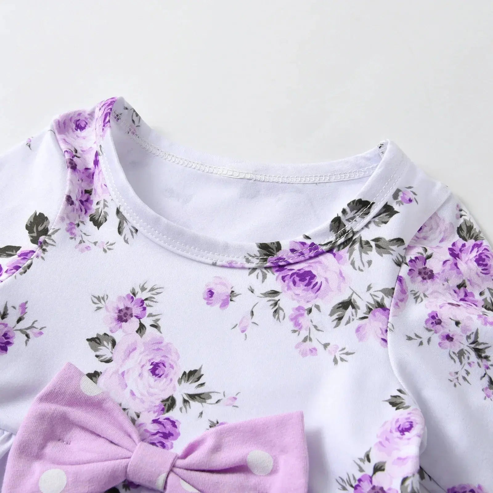 Floral Bow & Dot Set for Toddler Girls - LITTLEGIANT Baby Cloth