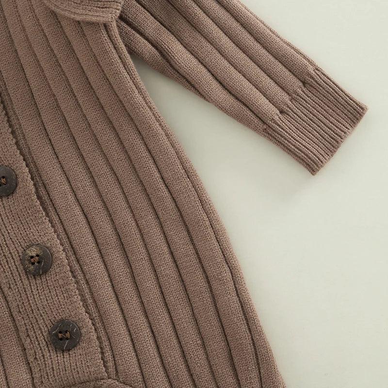 LITTLEGIANT Baby Girl Knitted Sweater Romper Jumpsuit – Ruffle Trim, Long Sleeve - LITTLEGIANT Baby Cloth