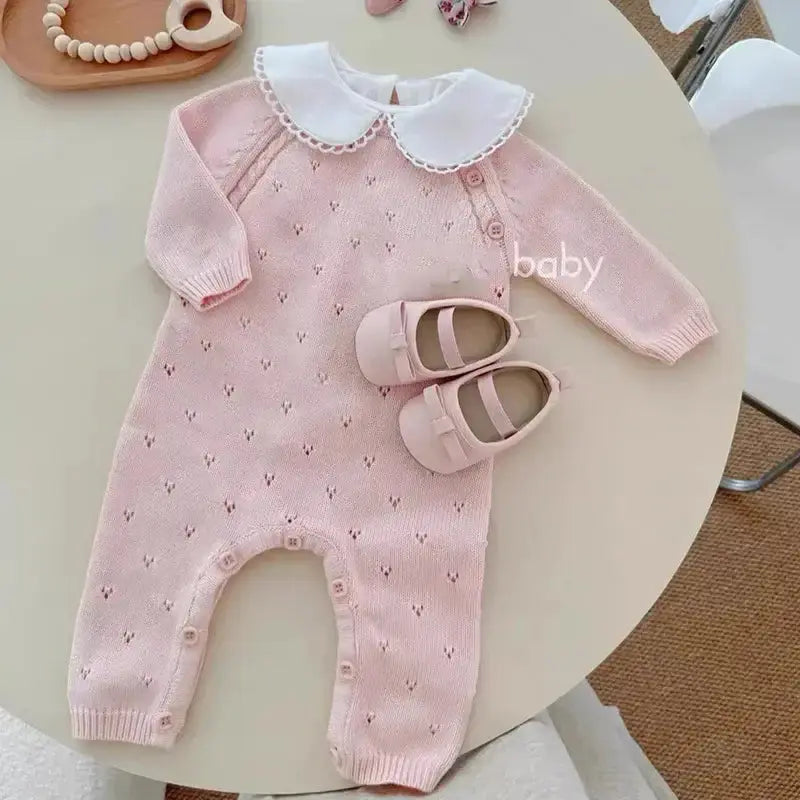 Princess Knitted Jumpsuit for Baby Girls - LITTLEGIANT Baby Cloth