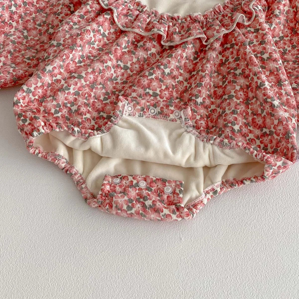 Korean Style Floral Winter Romper for Girls - LITTLEGIANT Baby Cloth