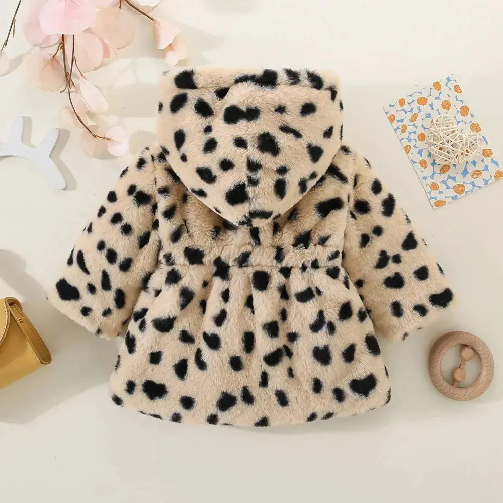 Cozy Leopard Print Hooded Jacket for Baby Girls - LITTLEGIANT Baby Cloth