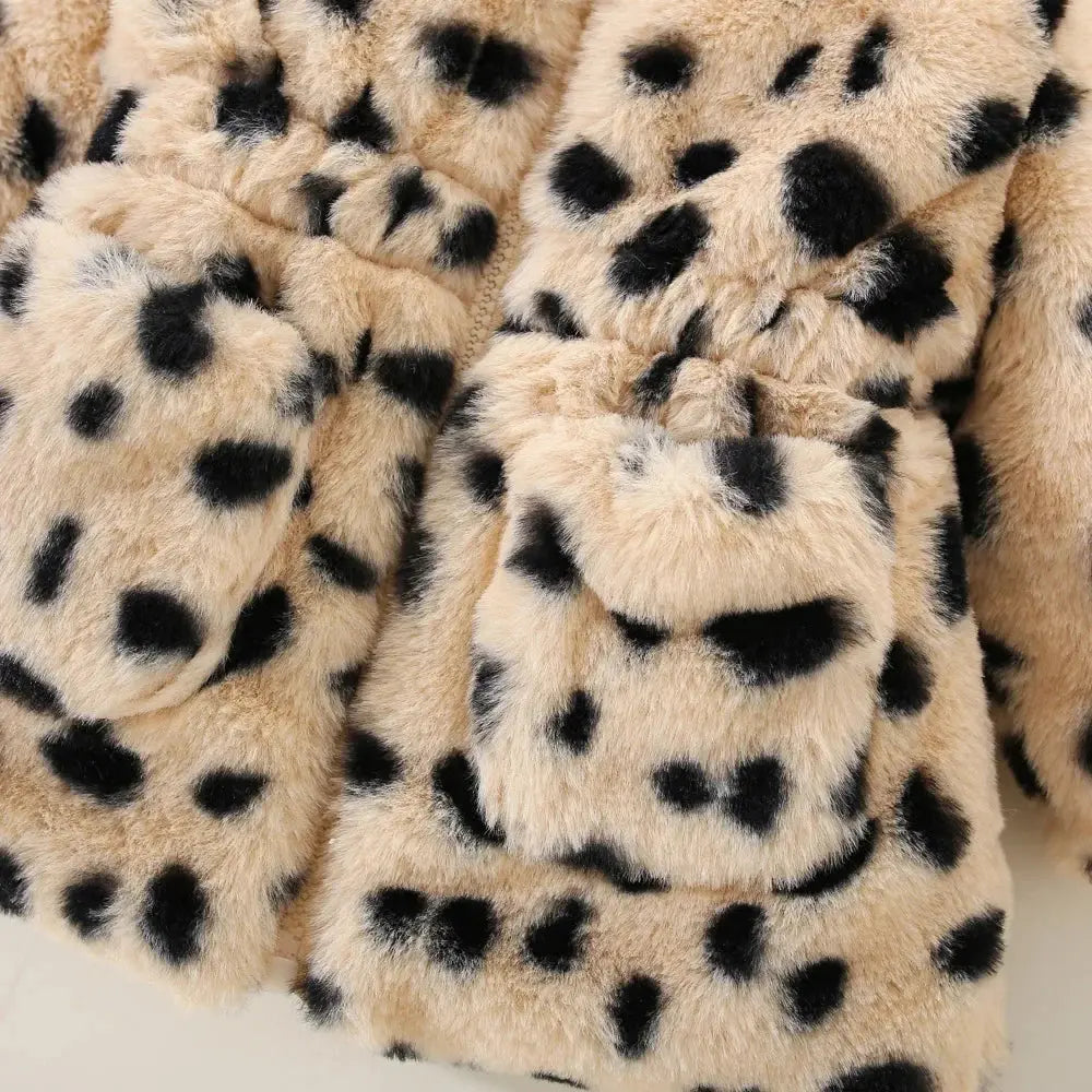 Cozy Leopard Print Hooded Jacket for Baby Girls - LITTLEGIANT Baby Cloth