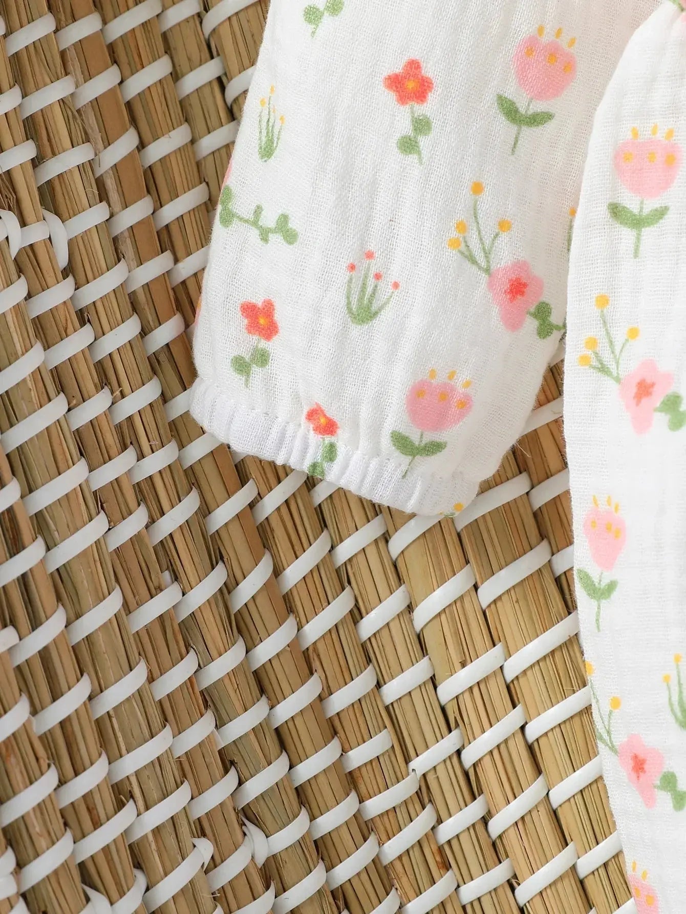 Floral Bow Baby Jumpsuit & Headband Set 0-6M - LITTLEGIANT Baby Cloth