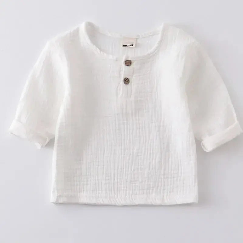 LITTLEGIANT Organic Cotton Toddler Soft Muslin Baby Tops – 12M - LITTLEGIANT Baby Cloth