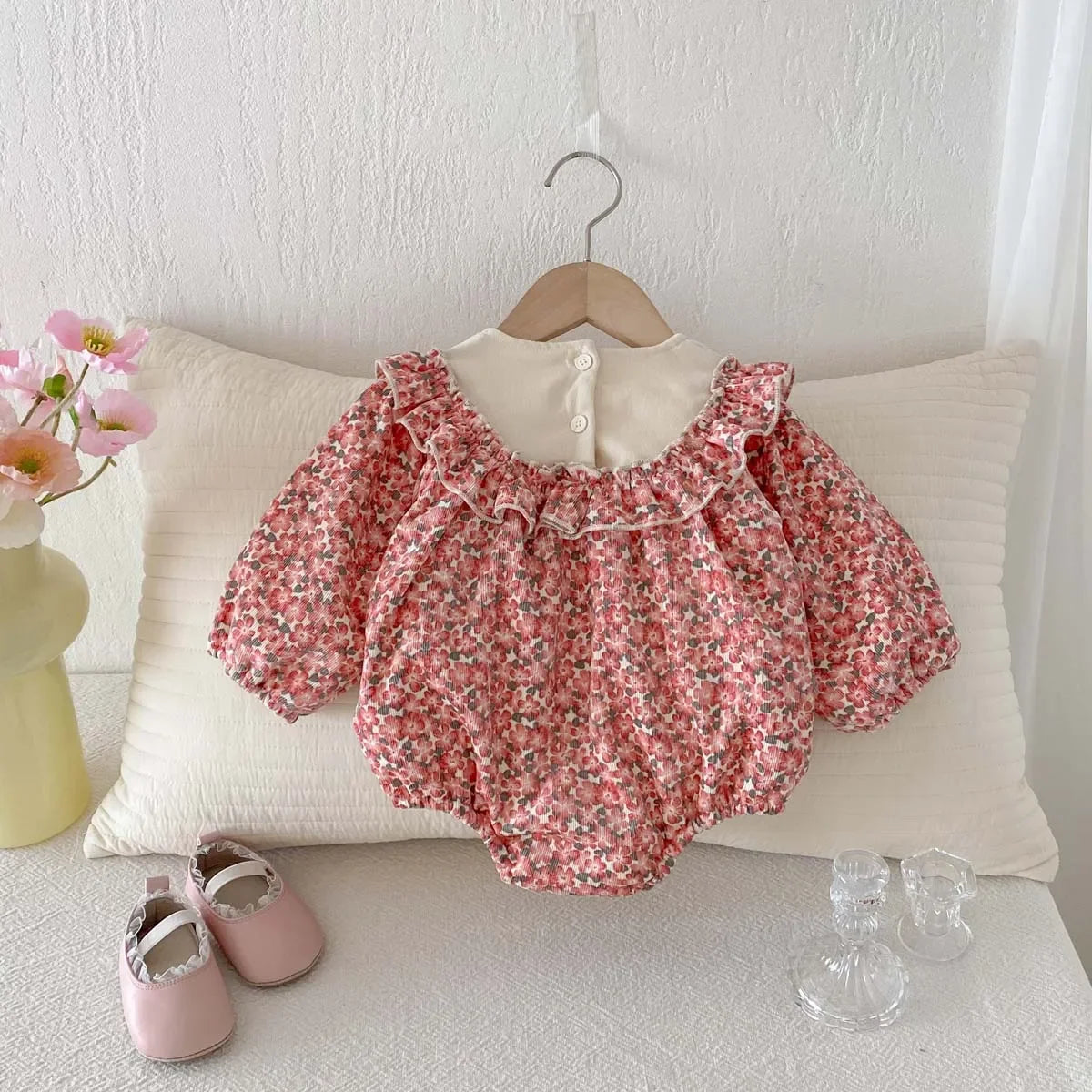 Korean Style Floral Winter Romper for Girls - LITTLEGIANT Baby Cloth