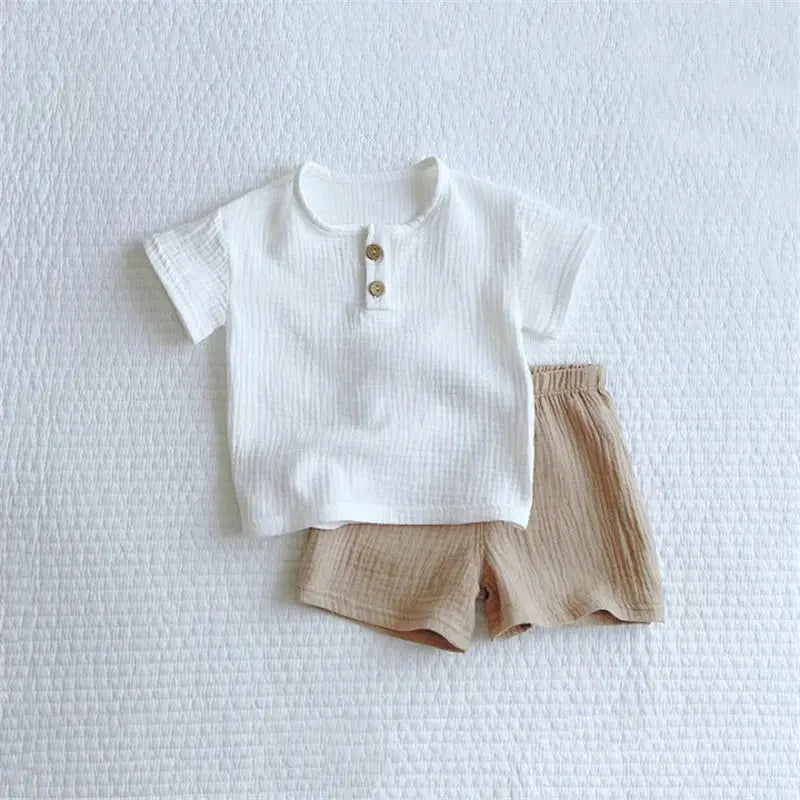 Cozy Cotton Baby Boy Summer Outfit Set - LITTLEGIANT Baby Cloth