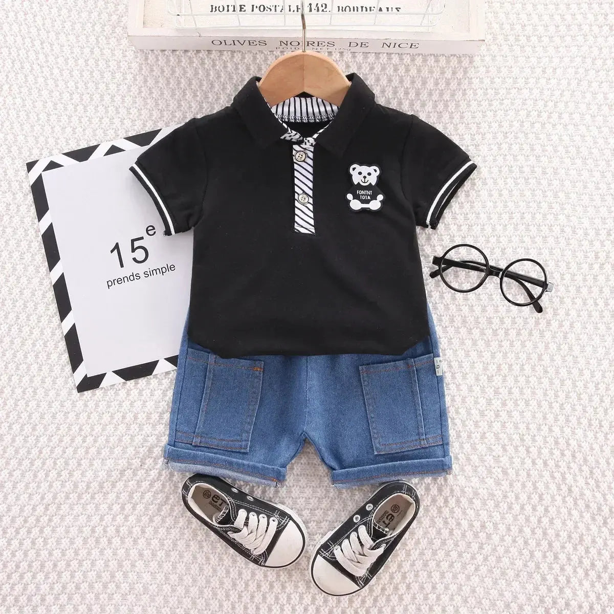 Baby's Korean Style Summer Set Playful Summer Outfit - LITTLEGIANT Baby Cloth