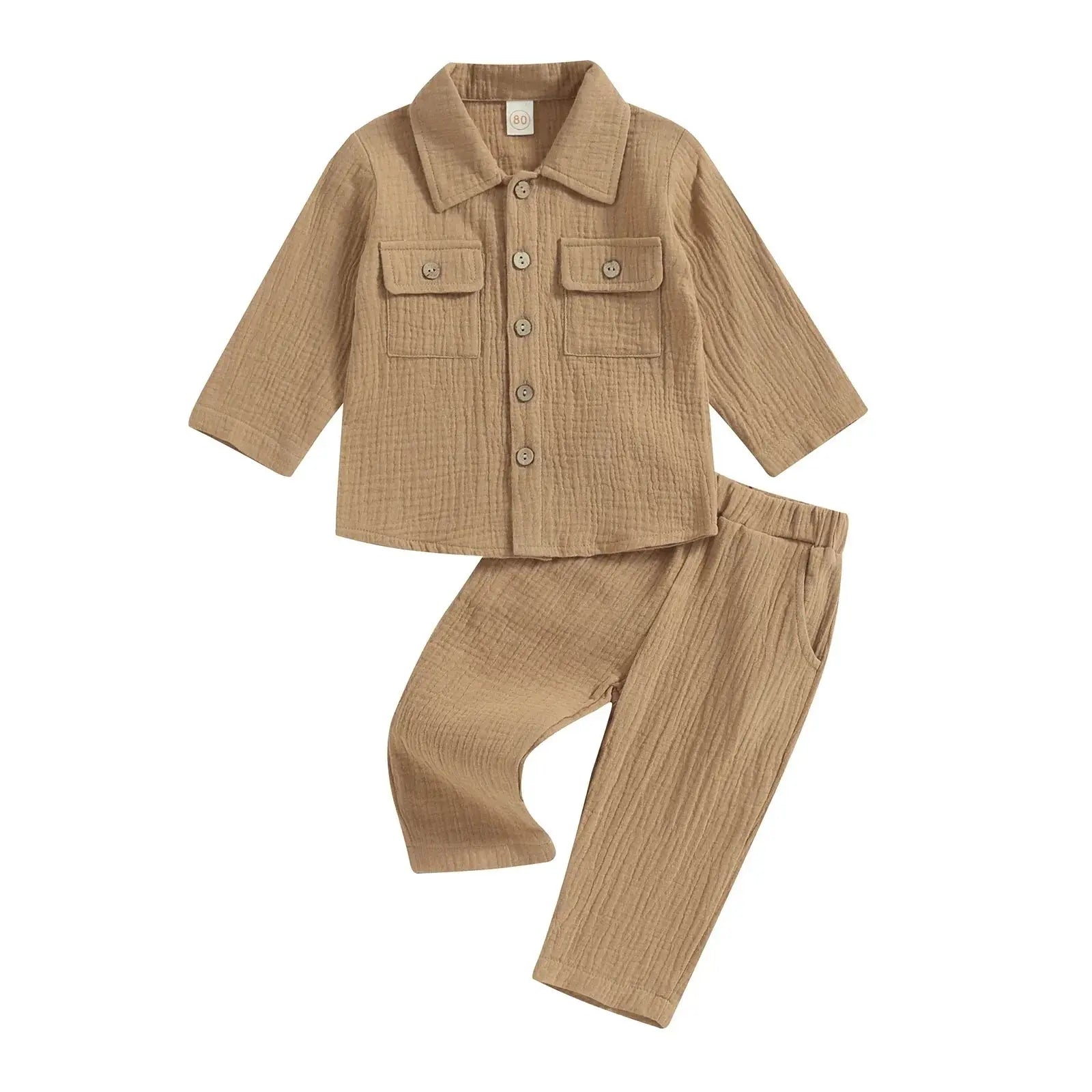 Pudcoco Linen Set - Boy's Outfit - LITTLEGIANT Baby Cloth