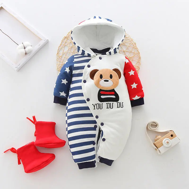 LITTLEGIANT Cozy Cocoon Winter Baby Onesie - Thick Cotton Long Sleeve - LITTLEGIANT Baby Cloth