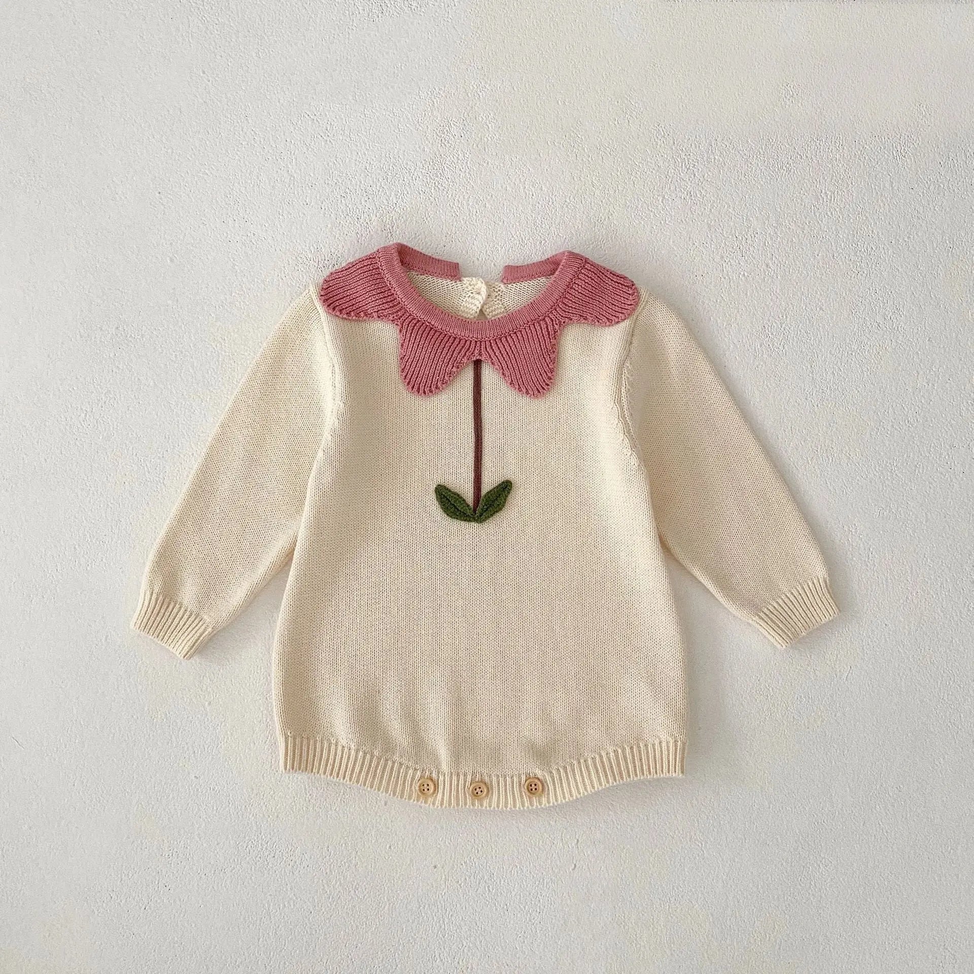 Cute Flowers Cotton Knitted Baby Sweater - LITTLEGIANT Baby Cloth